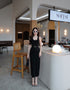 Sleeveless Slim Fitted Long Dress With Belt